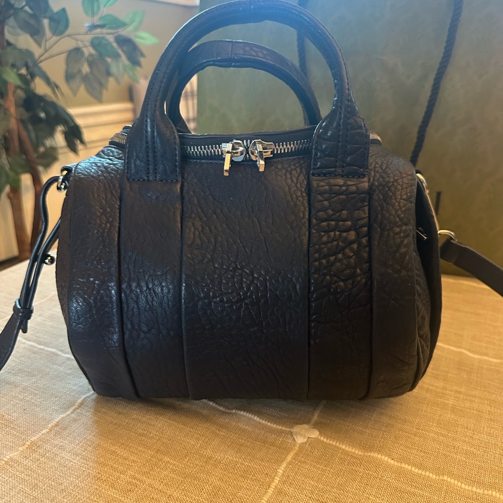 100% Authentic Alexander Wang Rockie Navy Blue Silver Hardware Excellent